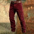 thumbnail image 5 of Mens Corduroy Pants Straight Wide Leg Button Work Pants Vintage Cargo Pants with Multi Pockets for Streetwear, 5 of 9