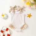 thumbnail image 3 of Younger Tree Toddler Swimsuit Girl Color Block Stripe One-Piece Swimwear Baby Girl Bathing Suits for 18-24 Months, 3 of 8