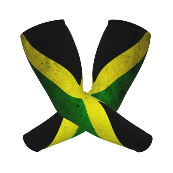 Cooling Compression Arm Sleeves Jamaican Flag Sun Protection Sport Arm Sleeves For Men Women Baseball Basketball Running