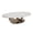 Gray, variant on HUMEHA Marble Texture Coffee Table with Stainless Steel Base,Modern White Oval Centre Table