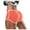 Orange, variant on TrendOFT Womens Low Rise Stretchy Slim Fit Athletic Yoga Running Shorts Letter Print Ruched Gym Workout Fitness Sports Shorts with Pockets Breathable Quick Dry S-XL Orange L