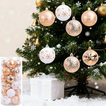 Feltree 24-Piece Christmas Ball Ornaments Gift Box Set with Colorful Painted Plastic Hanging Balls for Christmas Tree Decor