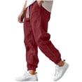 thumbnail image 3 of Mens Casual Drawstring Cargo Pants Lightweight Breathable Loose Fit Trousers with Pockets for Beach Travel Daily Wear, 3 of 10