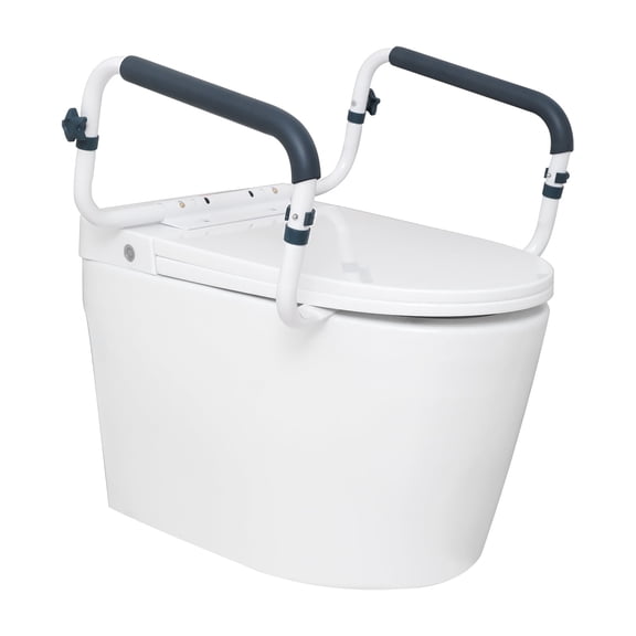 VEVOR Toilet Safety Rail, 300LBS Capacity Toilet Seat Frame, Adjustable Width Fit Most Toilets, Easy Installation, Toilet Handles Grab Bars with Padded Armrests