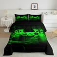 thumbnail image 2 of jejeloiu Teens Video Game Bedding Comforter Set,Gamepad Console Gaming Twin Comforter Sets,Green Black Bedding Set For Kids,Microfiber Bedroom Decor Reversible,2-Piece, 2 of 8