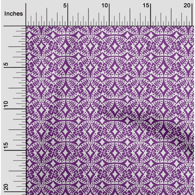 oneOone Cotton Poplin Fabric Floral Block Print Fabric By The Yard 56 Inch Wide