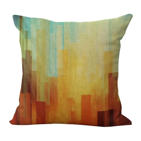 Bay Window Sofa 18 * 18 inches / 45 * 45cm Polyester Geometric Pattern Cushion Cover Decorative Sofa Car Waist Square Pillow Case Pillowcase Home Bay Window Bedside Decor ()