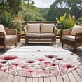 thumbnail image 4 of Watercolor Pink Flowers Round Area Rug 7Ft Washable Circle Rugs for Dorm Laundry Room, Spring Flowers Botanical Wood Grain Non-Slip Carpet Floor Mats Indoor Outdoor Carpet Runner Aesthetic Home Decor, 4 of 8