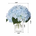 thumbnail image 4 of Enova Home Artificial Silk Hydrangea Flower in Rectangle Glass Vase, Fake Floral Arrangement in Vase with Faux Water (Light Blue), 4 of 4