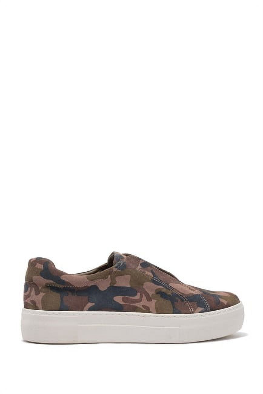 JSlides Women s ALARA 1 Leather Upper Slip On Sneaker GREEN CAMO SUEDE Platform GREEN CAMO SUED 6