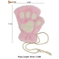 thumbnail image 4 of Spencer 1 Pair Women's Cat Paw Gloves Winter Plush Faux Fur Cute Kitten Fingerless Mittens (Gray), 4 of 7