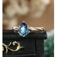 thumbnail image 2 of Pear shaped alexandrite engagement ring rose gold, Solitaire twisted band wedding ring women, 2 of 4