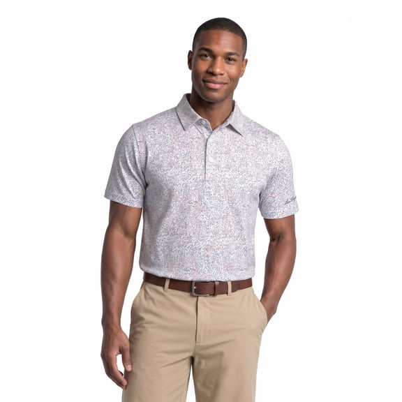 Ben Hogan Performance Men's & Big Men's Confetti Print Short Sleeve Polo Shirt, Sizes S-4XLT