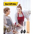 thumbnail image 7 of Pack of 2 Large Silicone Cooking Spoons,Non Stick Solid Basting Spoon,Heat-Resistant Kitchen Utensils for Mixing,Serving,Draining,Stirring (BLACK), 7 of 7