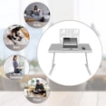 thumbnail image 4 of VAHIGCY Bed Table Tray | Portable Laptop Bed Tray with Folding Legs | Laptop Bed Tray Table with Book Stand, Grey Eating Bed Trays, Bed Desk Table for Reading and Writing, 4 of 9