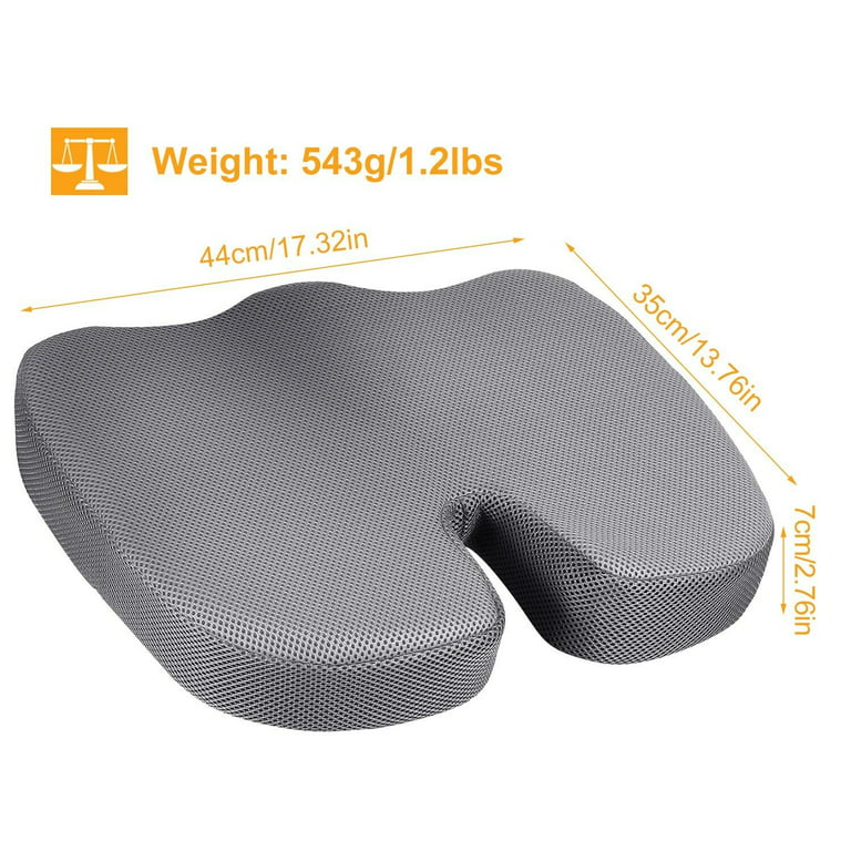 Orthopedic Memory Foam Seat Cushion for Back, Tailbone and