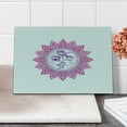 thumbnail image 2 of Sun Cutting Board, Vintage Floral Design Heavenly Bodies Oriental Celestial Elements, Decorative Tempered Glass Cutting and Serving Board, Small Size, Purple Hot Pink White, by Ambesonne, 2 of 5