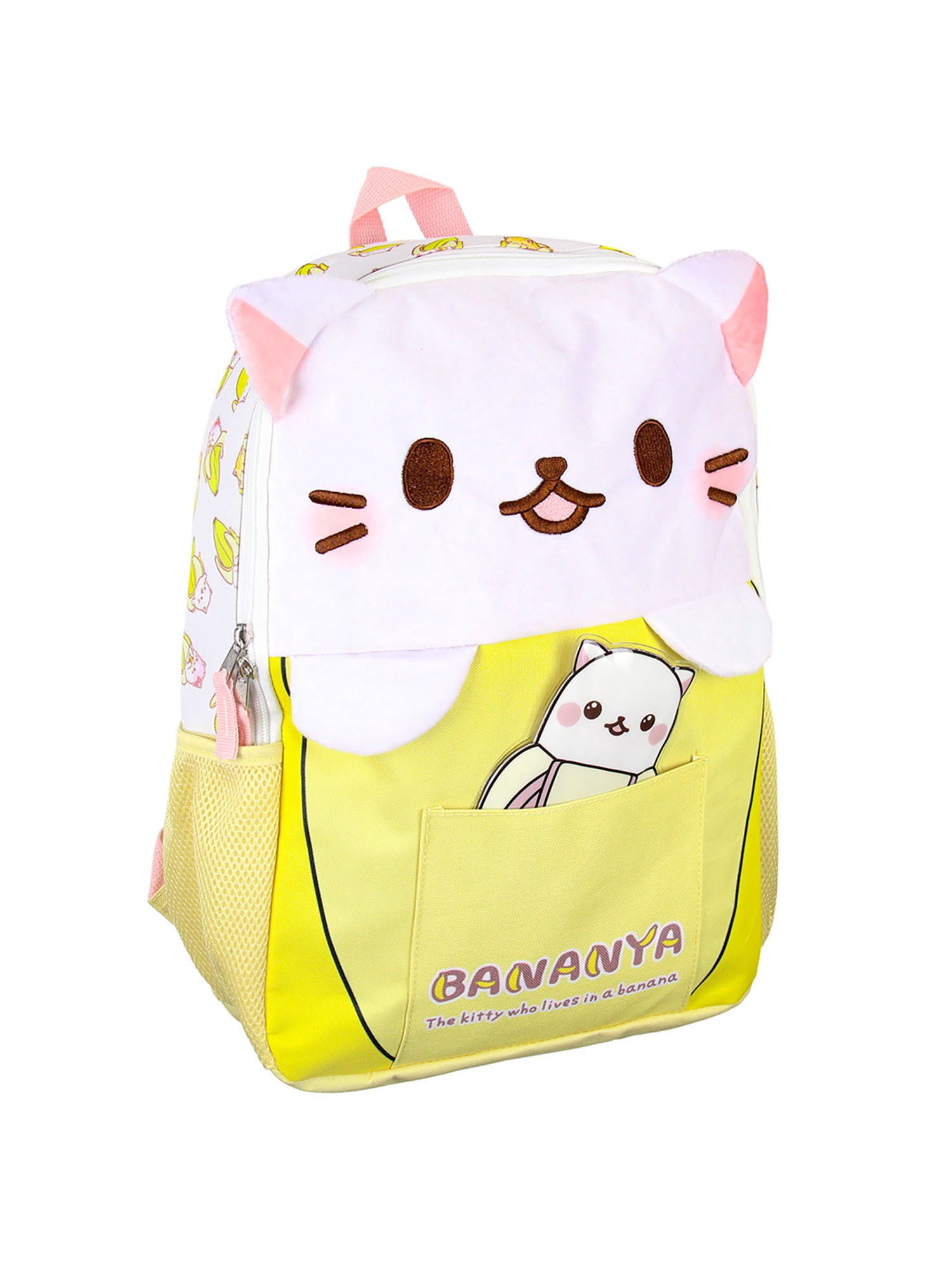 Bioworld Bananya Kitty Cat Gingham Bow Pink Banana Plush Backpack 19 Inch New Bioworld Bananya Kitty Cat Gingham Bow Pink | Mercari main image 3