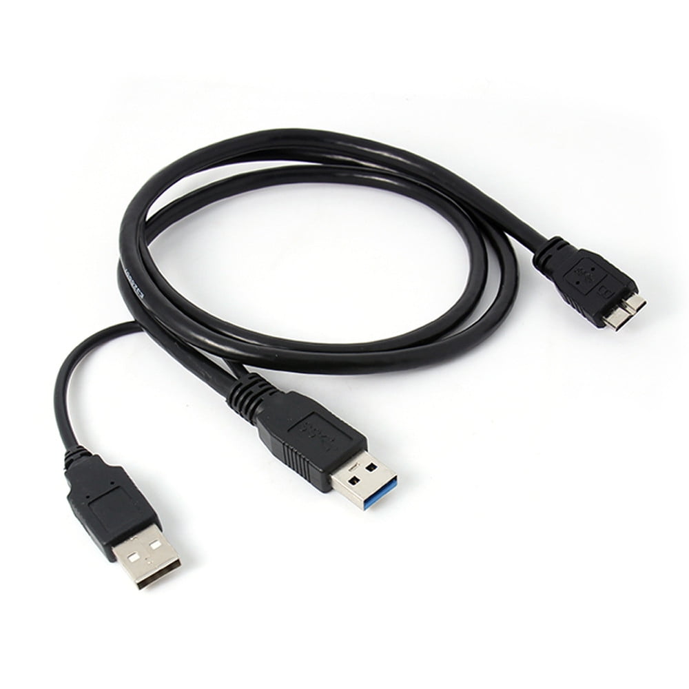 Glad termometer maternal Dual A to Micro B USB 3.0 Y Cable Move Hard Disk Cable - Walmart.com