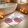 thumbnail image 4 of Ke1Clo Absorbent Non-Slip Bathroom Rug, 40x60cm Plastic Floral Floor Mat for Shower Room, Quick-Drying Bath Mat with Dirt-Trapping Design for Entrance Kitchen, Red, 4 of 7