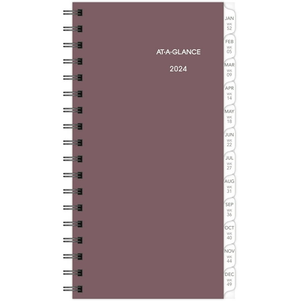 ATAGLANCE 2024 Weekly Planner Refill Wirebound Pocket 3 14 x 6 12