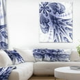 thumbnail image 1 of Symmetrical Dark Blue Fractal Flower - Floral Canvas Art Print, 1 of 3