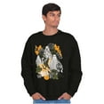 thumbnail image 5 of Fall Autumn Ghosts and Pumpkins Unisex Plus Fleece Graphic Sweatshirt Brisco Brands 5X, 5 of 6