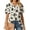 Black Floral, variant on Fantaslook Womens Tops Dressy Blouses V Neck Short Sleeve Tunic Tops Casual Work Shirts