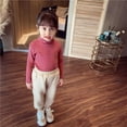 thumbnail image 3 of XIMIN Kids Stripes Tops Turtle Neck Stretch Loose Long Sleeve Shirt Girls Winter Mock Neck Striped Pullover T-Shirts Layer Tee Shirts Casual Soft Cotton Undershirt, 3 of 3