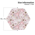 thumbnail image 3 of Pofeuu Cute Rabbit Print Leather Coasters Set of 6, Round Cups Mugs Mat Pad for Home Kitchen Heat Resistant Drink Coasters,Hexagon, 3 of 7