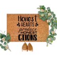 thumbnail image 1 of Honest Hearts Produce Honest Actions Coir Mat Rug Motivational Quote Rustic Weather Resistant Non Slip Mat for Indoor Outdoor Porch Home Entryway 24x36 Inch, 1 of 5