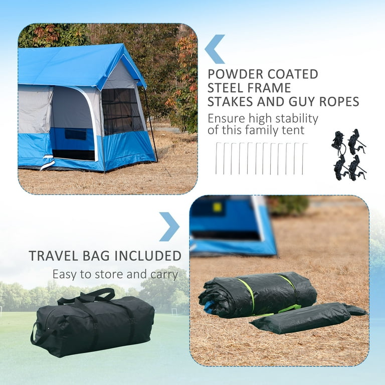 HAPPRUN 6-8 Person Tent with Removable Rain Fly and Carrying Bag