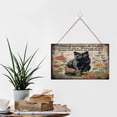 thumbnail image 6 of Floral Black Cat Decor Wall Decor Hanging Wall Art Wood Plaque Signs for Girls Dorm, Kitty Wall Art Ready to Hang for Office Living Room Home Decorations 10"x16", 6 of 8