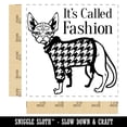 thumbnail image 2 of Hairless Sphynx Cat with Fashion Houndstooth Sweater Square Rubber Stamp Stamping Scrapbooking Crafting - Small 1.25in, 2 of 7