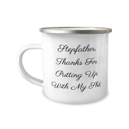 

Unique Stepfather Gifts Stepfather Thanks For Putting Up Special Birthday 12oz Camper Mug For Father From Son Daughter Jokes Gag gifts Stepdad gift ideas Humorous gifts for stepfathers