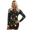 thumbnail image 5 of Joyfy Ugly Christmas Sweater Dress Women, LED Light Up Ugly Sweater, Women Christmas Sweater with Light Bulbs, Cute Funny Black Glowing Christmas Dress for Women (XL,Black), 5 of 8