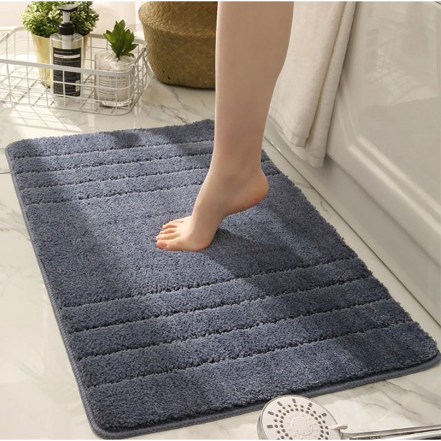 Alfombra de Baño Gruesa y Afelpada Gris Verde Azul 40*60, 50*80cm Línea Decoración UHUSE alfombras de baño