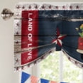 thumbnail image 5 of Independence Day Tie Up Valances Curtain, Adjustable Kitchen Vintage U.S. Flag Star Blue Red Wood Grain America Valances for Windows Decor, Rod Pocket Short Curtains Set for Bedroom/Bathroom, 60"x18", 5 of 9