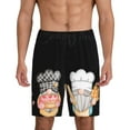 thumbnail image 1 of Balery Little Chef Gnome Pantalones cortos de pijama de punto de algodón para hombre con cinturilla y bolsillos-Large, 1 of 6