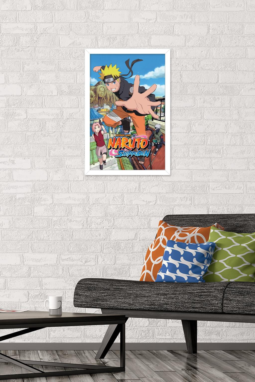 Naruto Shippuden - Jump Wall Poster, 14.725" x 22.375", Framed