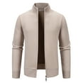 thumbnail image 4 of RMGVDSD Mens Full Zip Cardigan Sweater Winter Sweater Coat Fashionable Casual Cardigan Stand Collar Knitted Jacket Fall Winter Cardigans Thermal Sweater Tops, 4 of 5
