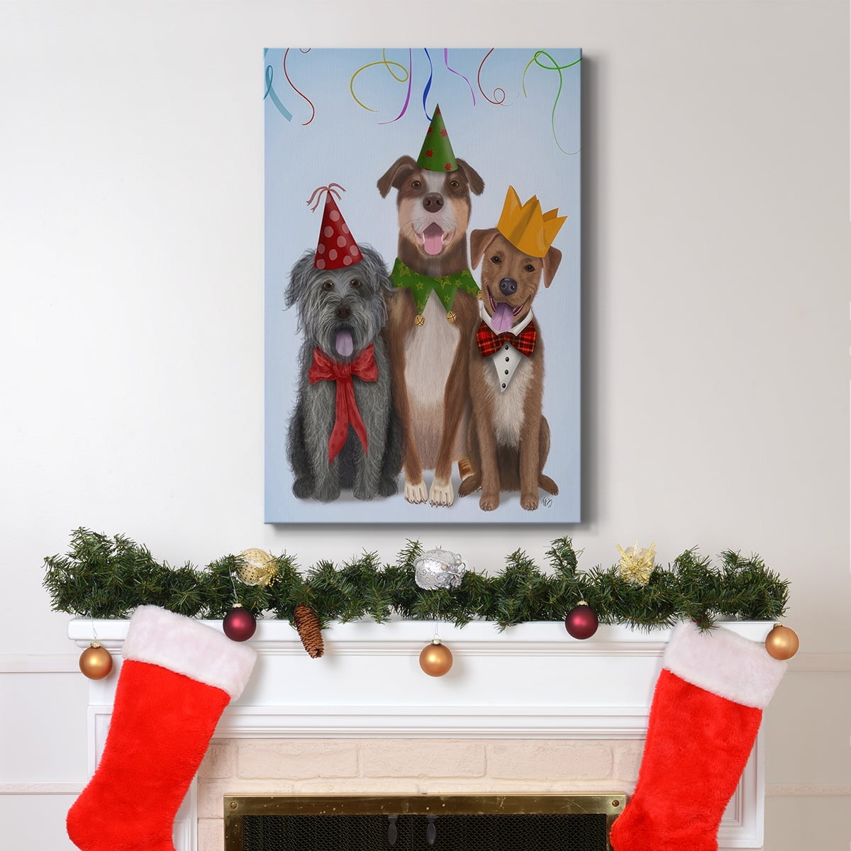 Christmas Party Mutts- Gallery Wrapped Canvas