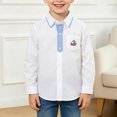 thumbnail image 2 of WUANDIXFA Little Boys Long Sleeve Button Down Dress Shirts Solid Gentleman's School Shirt Blouses for Boys Button Down Shirt,White,2-3 Years, 2 of 5