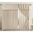 thumbnail image 2 of Chezmoi Collection Royal 4-Piece Jacquard Floral Window Curtain Set, Champagne, 2 of 7