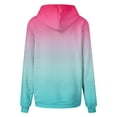 thumbnail image 5 of NinXxx Women's Lace Up Gradient Print Long Sleeve Loose Hoodie with Pockets Sky Blue L, 5 of 5