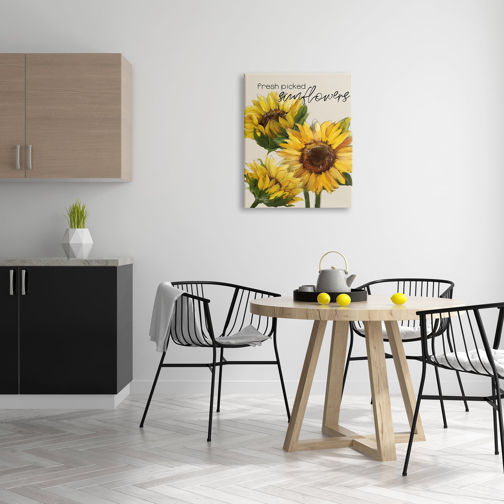 Stupell Industries Fresh Picked Sunflowers Calligraphy Vivid Yellow Blossoms Graphic Art Gallery Wrapped Canvas Print Wall Art, Design by Conrad Knutsen