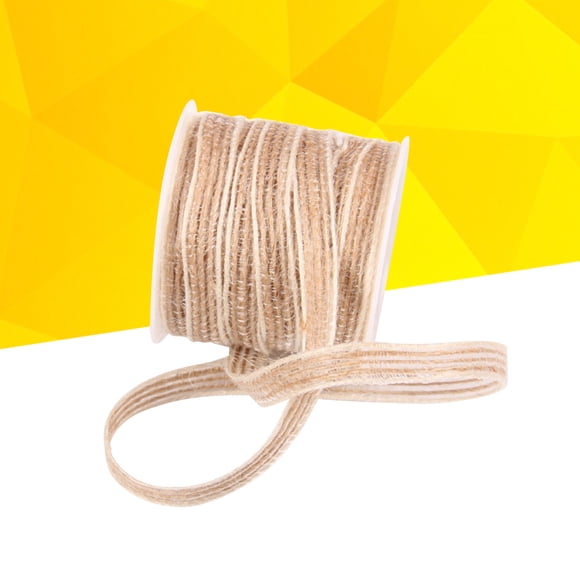 FESTFENDS 1Pack Natural Jute Burlap Ribbon Roll for DIY Crafts Home Decoration Simple Design
