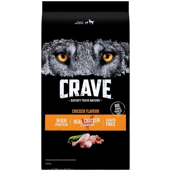 Nourriture sèche sans céréales pour chiens CRAVE au poulet