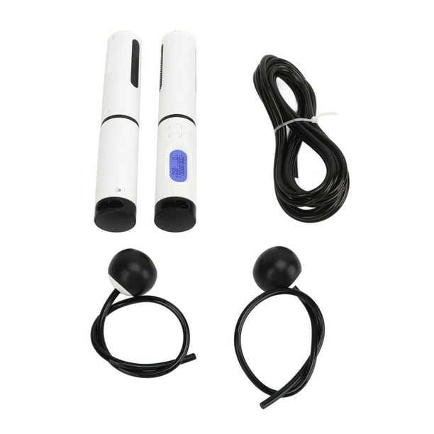 Cuerda para saltar electrónica, mango ponderado, cuerda para saltar para ejercicio inteligente, color negro, 2,8 metros