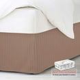 thumbnail image 1 of Nestl Pleated Bed Skirt - Damask Dobby Stripe Bed Skirt - Luxury Microfiber Dust Ruffle - 14” Tailored Drop - Bonus Bed Skirt Pins Set of 8 Included - Queen, Taupe, 1 of 9